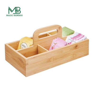 Bamboo Kompaktes Badezimmer Lagerkorb Organisator Caddy Tote Behälter