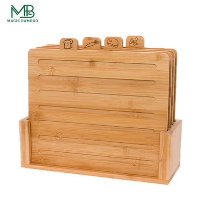 Bamboo-Schnittbrett-Set 4 mit Stand