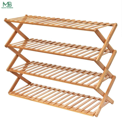 Bamboo Holz Klappbares Schuhregal mit freier Installation