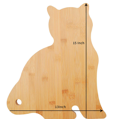 Nachhaltiges Bambus-Katzenform-Schnittbrett Holzbedienbrett Küchen-Schnittbrett 38,2*33,1*1,6cm