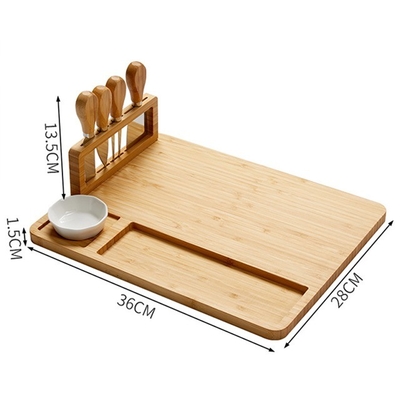 Stückelblöcke Käsebrett Set mit Edelstahlmesser Set Käse servieren Tablett