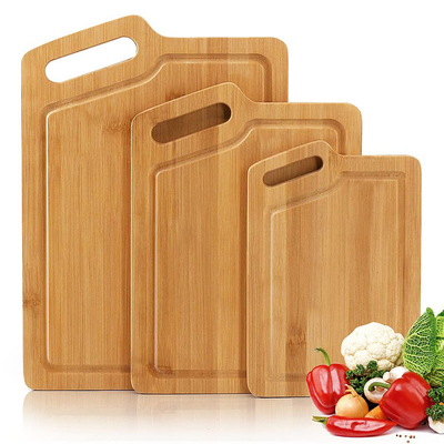 Bambus-Schnittbrett mit Saft-Rohr L 40*28*1,5cm M 33*24*1,5cm S 27*18*1,5cm