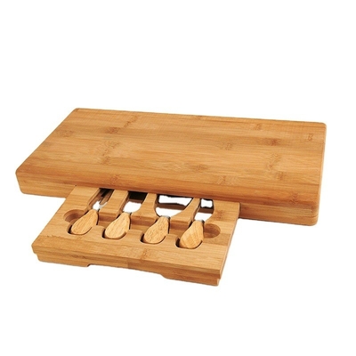 100% natürliche dekorative Bambus-Pizza-Tische mit Messer und Gabel