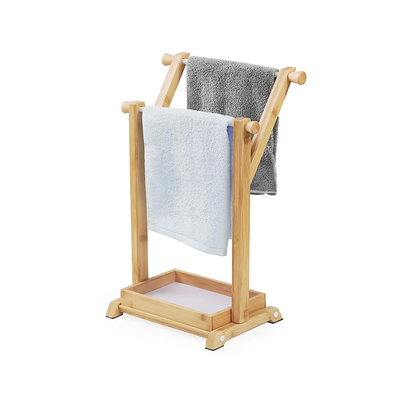 Nachhaltiger Bambus Handtuchhalter für kleine Badezimmer- und Küchenarbeitsplatten