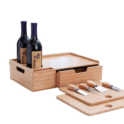 Minimalistischer Design-Stil Natürlicher Bambus-Teller für rustikales Outdoor-Wein und Essen