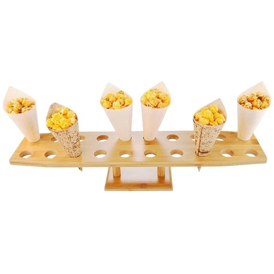 Mehrstufige Bambus-Lebensmittel-Eiscreme-Kegel-Stand-Lagerregal Portable