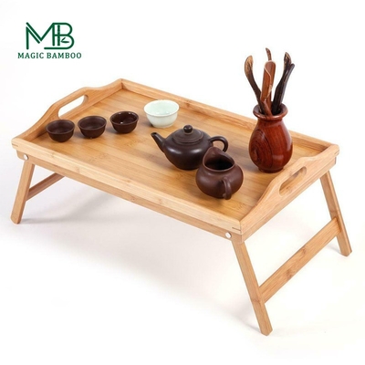 Handgefertigte Holz-Bamboo-Falttablettray für Picknicks Biologisch abbaubar