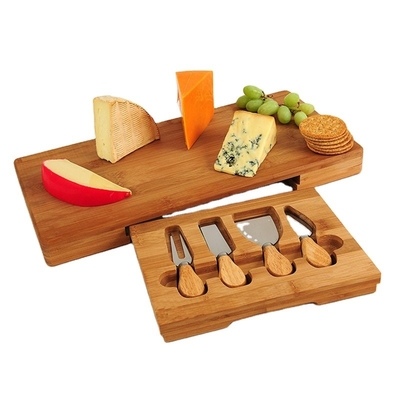 Nachhaltige Küchen-Schnittbrett-Satz aus natürlichen Bambus-Charcuterie-Käse