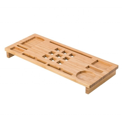 Benutzerdefiniertes Logo Natürlicher Bambus Computerstand in 60x25x6cm für modernes Luxusdesign