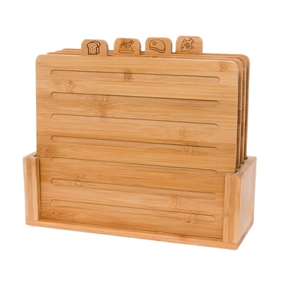 Umweltfreundliche Massiv-Bamboo-Quadrat-Habebrett-Set mit Stand für Küche nachhaltig