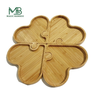 Abnehmbare Bamboo-Tray-Set Dinnerware-Typ-Tray Herzförmiges Design für die Küche