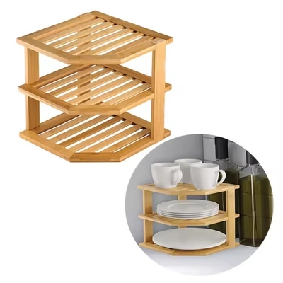 Multifunktionale Bambusplatten-Organisator für Küche und Badezimmer