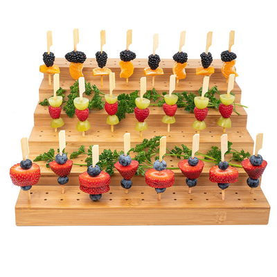 Sechsstufiger Lebensmittelstand Bambus-Skewer-Halter für Buffet-Cocktail-Partys und Catering-Veranstaltungen