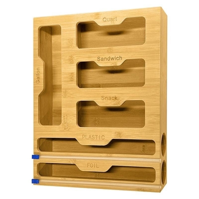 Bambus 6 in 1 Ziplock-Taschen-Speicher-Organisator mit Schneider Funktionelles Design Einfach-Schicht