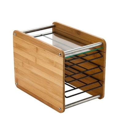 Anlageart Stehender Typ Bambus-Kaffeepod-Schubladehalter für K-Tasse 2-Tier