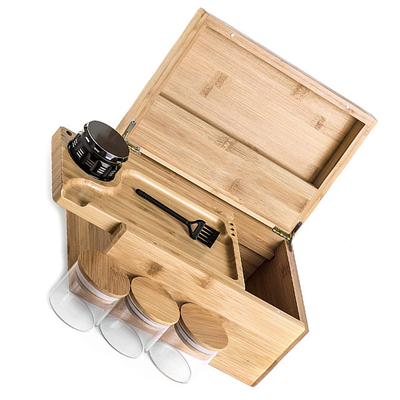 Stash Box Set CE / EU Zertifikat Kräutermahlgerät Rolling Tray Bambus Lagerbox