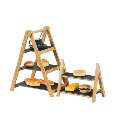 Natürlicher Bambus-Display-Stand für exquisite Party-Kuchen und Desserts CE / EU-zertifiziert