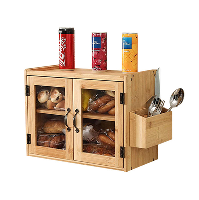 Direct Bambus Brot-Speicherbox mit Geschirrhalter für die Küche nachhaltiges Design