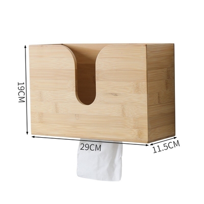 Küchenwandmontage Kundenspezifisches klares Papier Handtuch Servietten Tissue Box in natürlicher Bambusfarbe