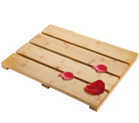 Streifenmuster Bambus Holz Schieberegler Duschmatte 39.88 X 26.17 X 3.05cm für Bad