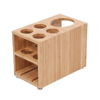 Biologische nachhaltige Bambus Zahnbürste Halter Zahnpasta Stand für Badezimmer Vanity-Speicher