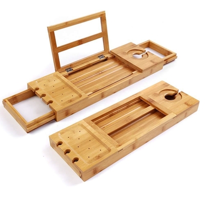 Moderne Badewanne Bamboo Tray Caddy Erweiterbare Badewanne