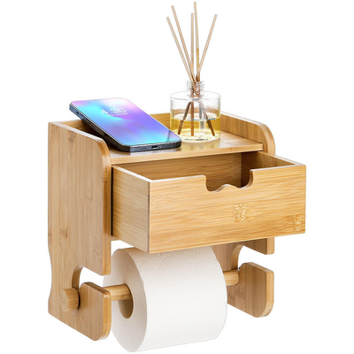 Wandmontierte Bamboo-Toilettenpapierhalter