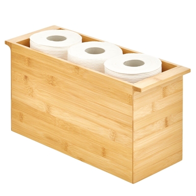 Bamboo Papierhandtuchrolle Aufbewahrungsbehälter-Organisator für Bad