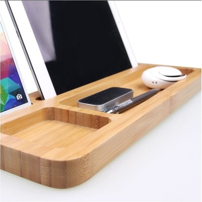 Natürliche tragbare Bambus Laptop Desktop Telefonhalter Stand Docking Station