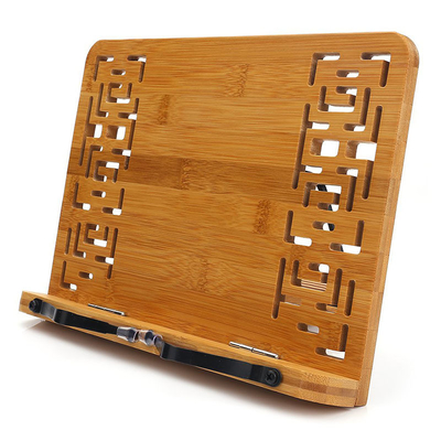 Rechteck geformter Naturbamboo-Buchständer-Tabletthalter mit Retro-Hohl-Aussehen
