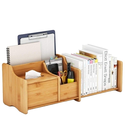 Verstellbares Buchhalter Bambusfach für Büroorganisation 30-56,4 x 18,54 x 18,03 cm