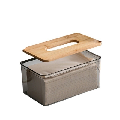 Durchsichtige rechteckige Tissue Dispenser Box Lagerung für Badezimmer Küche