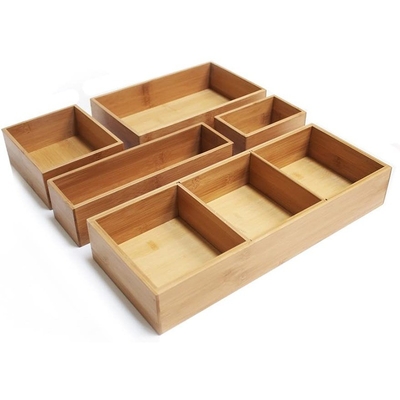 Büro-Schreibtisch-Versorgung und Zubehör Bambus Holz Schublade Organisator Box Bin Set 5 Stück