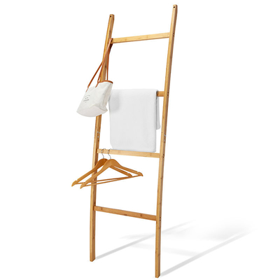 Verbessern Sie Ihr Badezimmer und Wohnzimmer Dekor mit einem 6ft BAMBOO Handtuch Leiter Vier Schichten