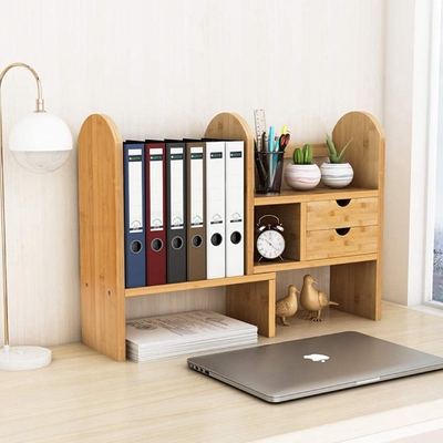 Bürorganisator kundenspezifisches Logo Multifunktionsdesign Bamboo-Wandregal