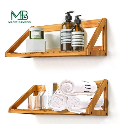 Schwebende Ecke Bamboo Badezimmer Wandregal Speicher individuell