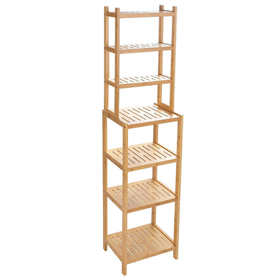 Klassischer Design-Stil 7-Ebenen-Bambooschrank Multifunktionslager für das Bad