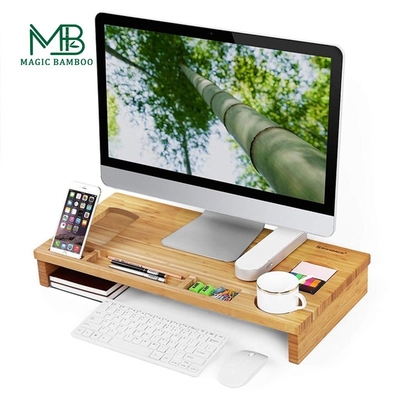 CE/EU-zertifizierter Bambus-Laptop-Stand-Organisator Ideal für Heim- und Büro-Computer-Tisch