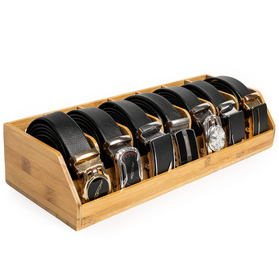 Verbessern Sie Ihren Schrank mit unserem nachhaltigen Bamboo-Gürtel-Display-Gehäuse mit 7 Trennern