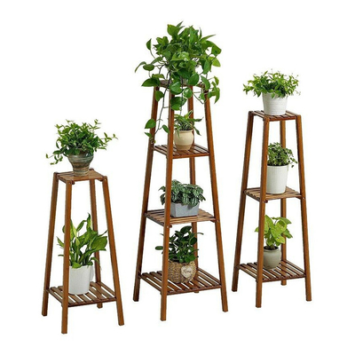 Natürliche mehrschichtige Blumenstange für Balkon Wohnzimmer Heimdekoration Topfpflanze