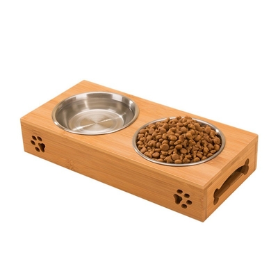 Amerikanischer Standard Bambus Hochgehoben Top Feeder Custom Design für Katze und Hund akzeptiert