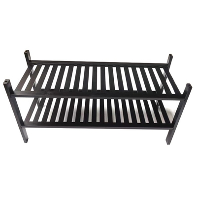 2 Stufe Indoor Outdoor Bamboo Display Regal für Blumenkrug Pflanze oder Schuhe in Schwarz