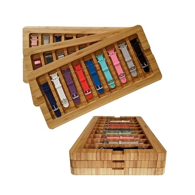 2023 Nachhaltige Glanz Make-up Lagerung Schublade Organisator Bambus Kosmetik-Displaybox
