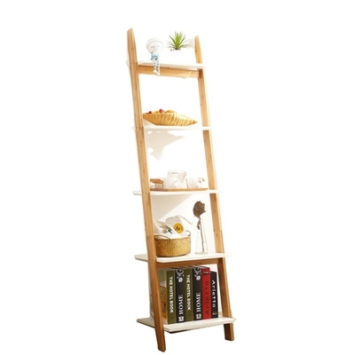 5 Stufe Wand schiefen Bambus Leiter Regal Bad Bücherregal Aufbewahrung