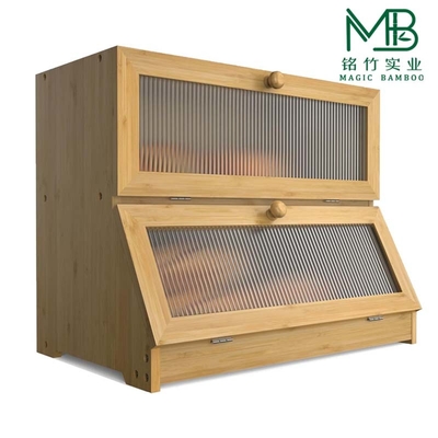 Custom High Quality Bambus Doppelschicht Brot-Speicher für Restaurant-Küche