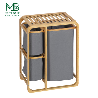 Bamboo-Schlafzimmer-Storage-Rack mit Mehrzweck-Storage-Taschen