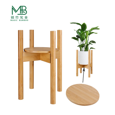 Verstellbarer Bamboo-Blumenkrug mit Tray für Balkon