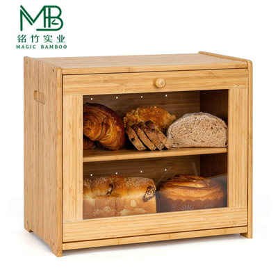 Multifunktionale doppellagige Bambus-Aufbewahrungsbox für Brot